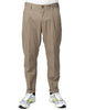 Pantalone uomo myths tortora con pinces e vita elasticizzata