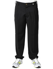 PANTALONE UOMO MYTHS NERO A GAMBA DRITTA CON PINCES SINGOLA