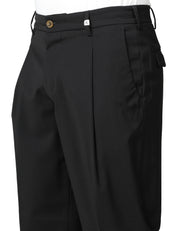 PANTALONE UOMO MYTHS NERO A GAMBA DRITTA CON PINCES SINGOLA