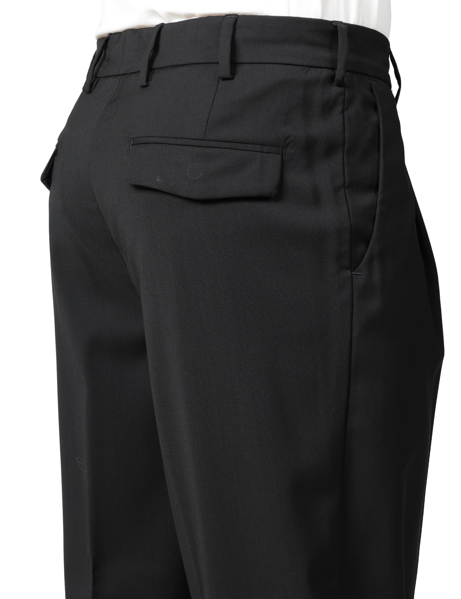 PANTALONE UOMO MYTHS NERO A GAMBA DRITTA CON PINCES SINGOLA