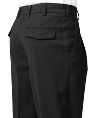 PANTALONE UOMO MYTHS NERO A GAMBA DRITTA CON PINCES SINGOLA