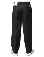PANTALONE UOMO OFFICINA 36 GIOIA NERO WIDE LEG CON PINCES SINGOLA IN MISTO LINO E VISCOSA