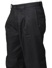 PANTALONE UOMO OFFICINA 36 GIOIA NERO WIDE LEG CON PINCES SINGOLA IN MISTO LINO E VISCOSA