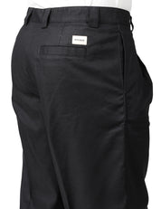 PANTALONE UOMO OFFICINA 36 GIOIA NERO WIDE LEG CON PINCES SINGOLA IN MISTO LINO E VISCOSA