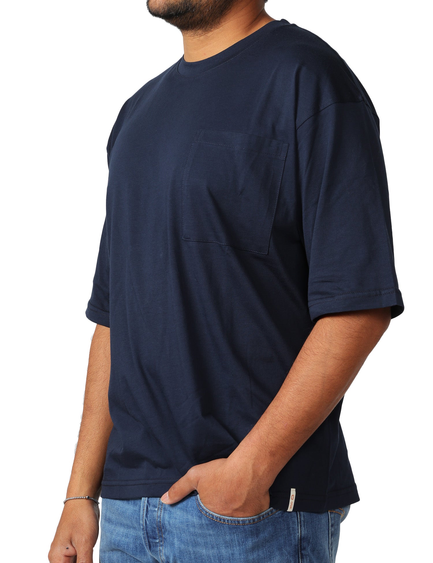 T-SHIRT UOMO OFFICINA 36 BLU GIROCOLLO CON TASCA SUL PETTO