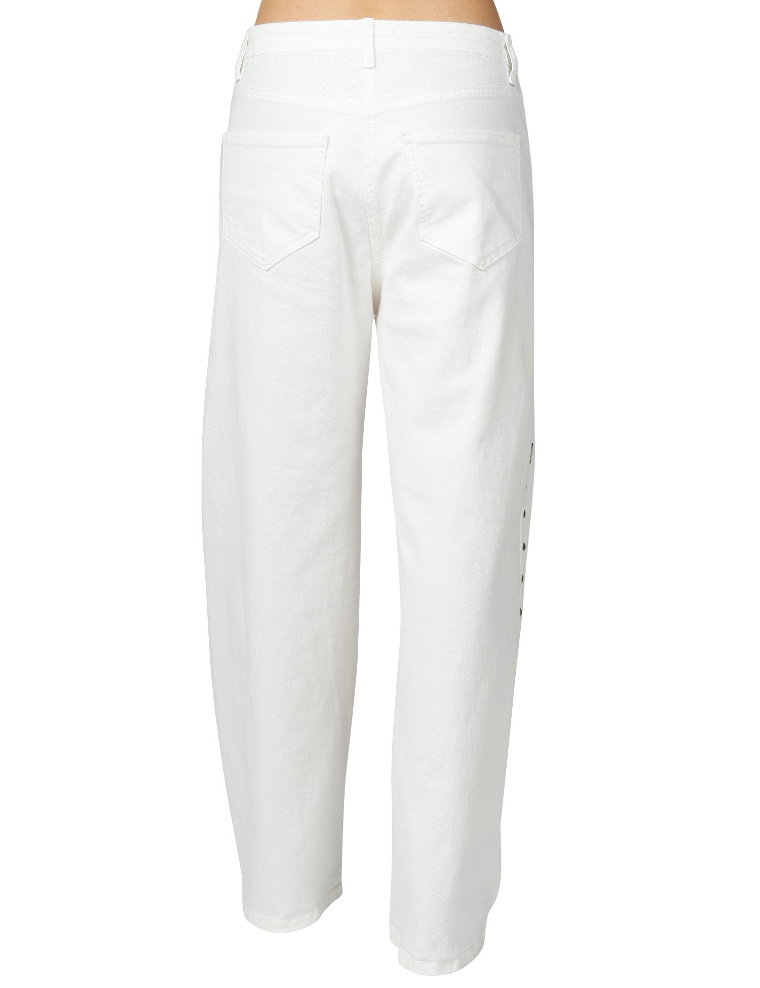 JEANS DONNA PHILIA LOFT LATTE LOOSE FIT CON BORCHIE LATERALI