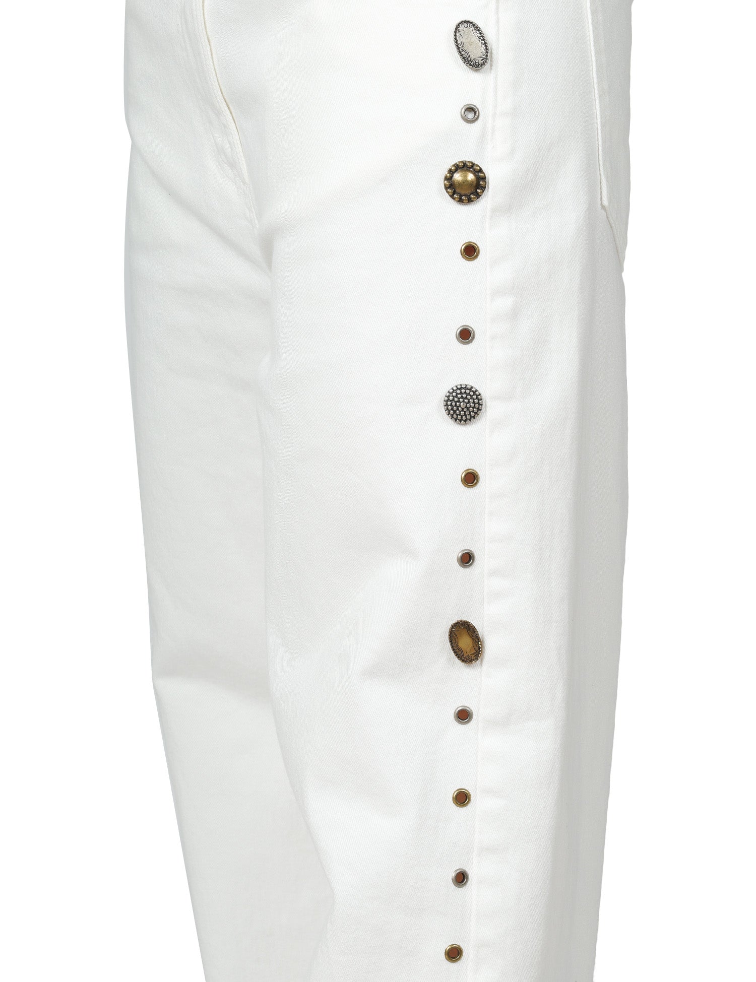 JEANS DONNA PHILIA LOFT LATTE LOOSE FIT CON BORCHIE LATERALI