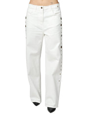 JEANS DONNA PHILIA LOFT LATTE LOOSE FIT CON BORCHIE LATERALI