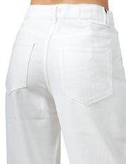 JEANS DONNA PINKO ESTELLE EGG WHITE DENIM CINQUE TASCHE BALLON FIT CON RICAMO LOGO SULLA TASCA