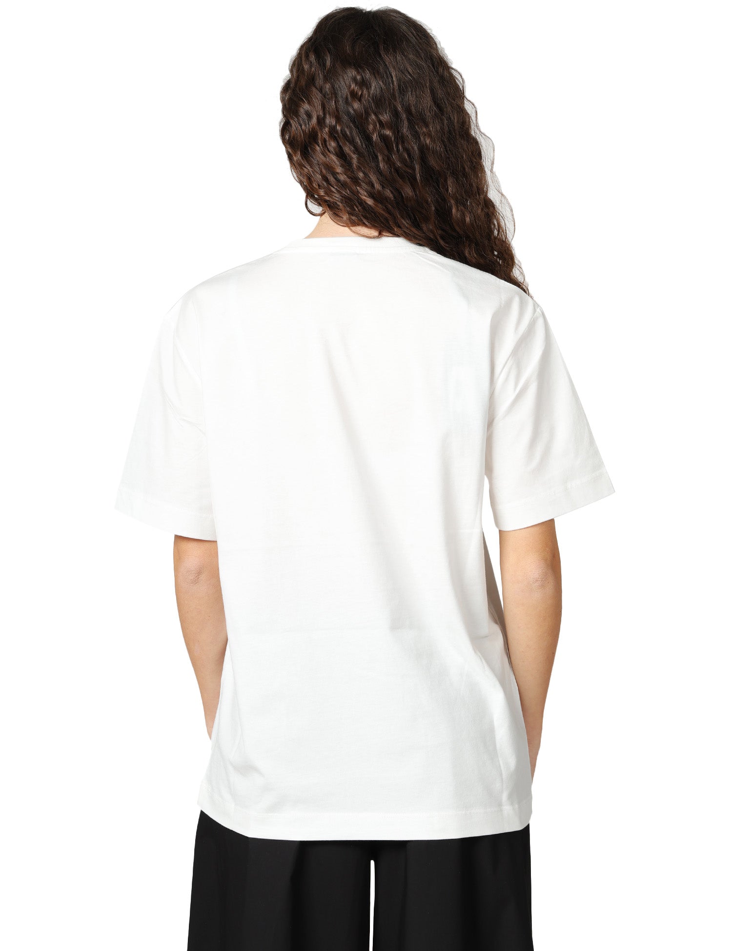 T-SHIRT DONNA PINKO BIANCA GIROCOLLO CON LOGO LOVE BIRDS GIOIELLO SUL PETTO