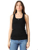 Top donna pinko calcolatore nero in jersey stretch a costine con ricamo logo