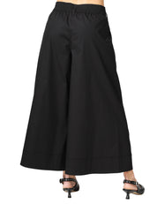 PANTALONE DONNA PINKO DOREEN NERO AMPIO IN POPELINE CON ELASTICO IN VITA