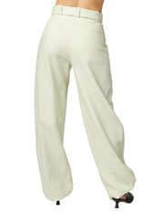 PANTALONE DONNA PINKO LEXY ACQUAMARINA IN TESSUTO STRETCH PANAMA CON GAMBA DRITTA E CINTURA RIMOVIBILE IN VITA