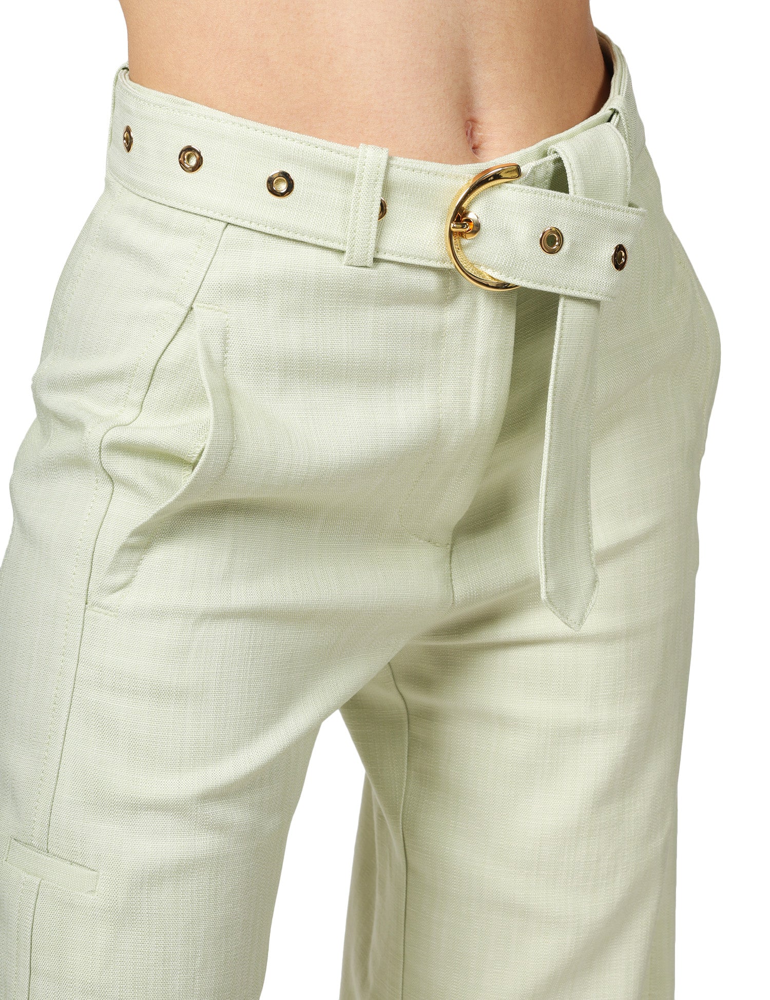 PANTALONE DONNA PINKO LEXY ACQUAMARINA IN TESSUTO STRETCH PANAMA CON GAMBA DRITTA E CINTURA RIMOVIBILE IN VITA