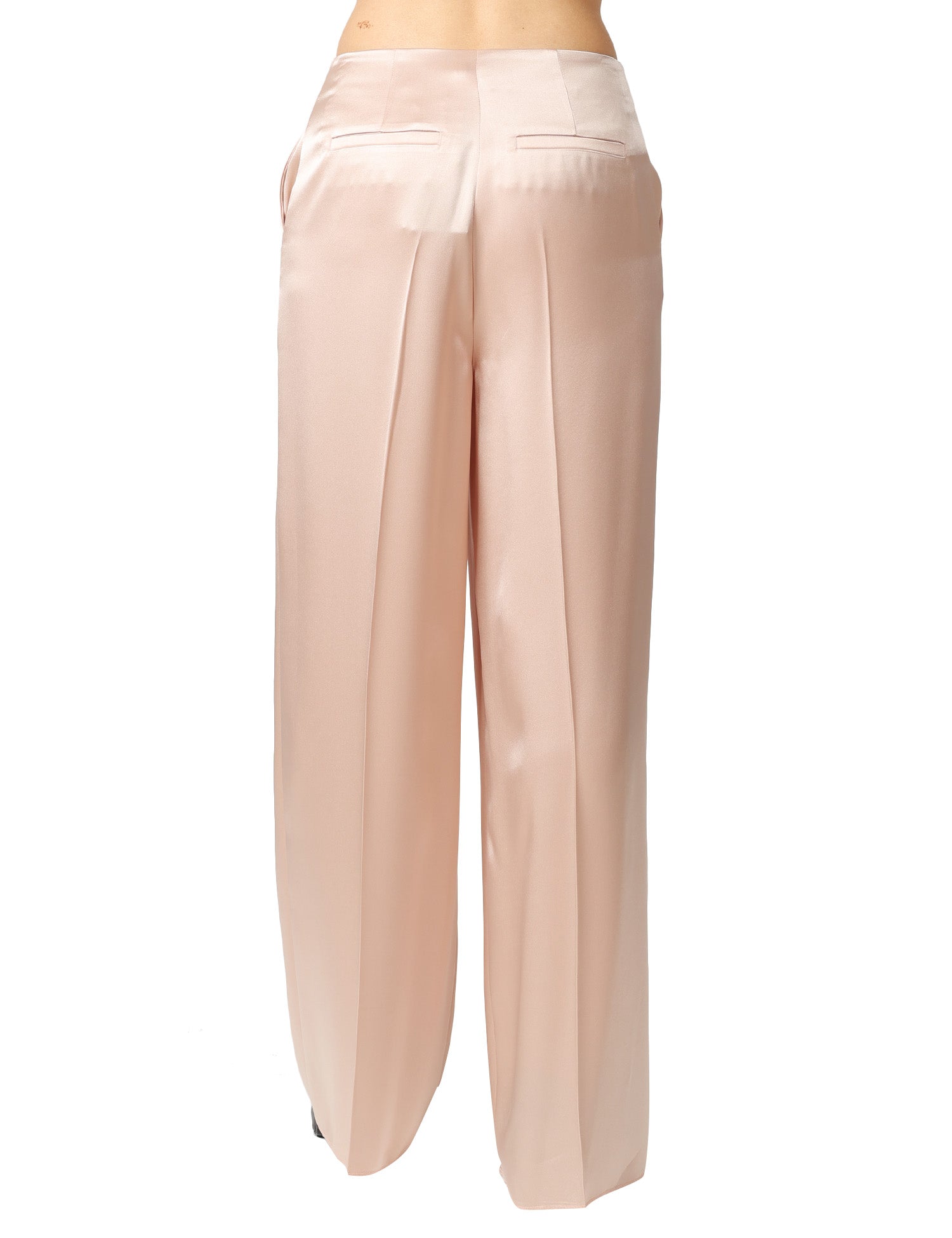 PANTALONE DONNA PINKO LIMONCELLO ROSA WIDE LEG IN SATIN CON PIEGA CENTRALE