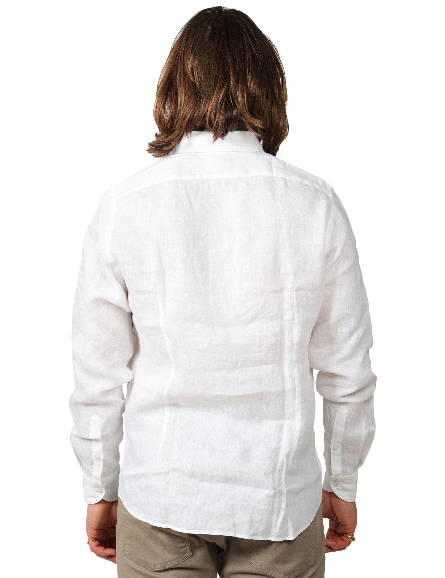 CAMICIA UOMO PORTOFIORI BIANCA 100% LINO