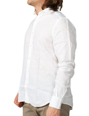 CAMICIA UOMO PORTOFIORI BIANCA 100% LINO