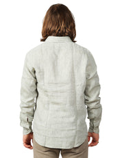CAMICIA UOMO PORTOFIORI MALVA A MANICHE LUNGHE 100% LINO