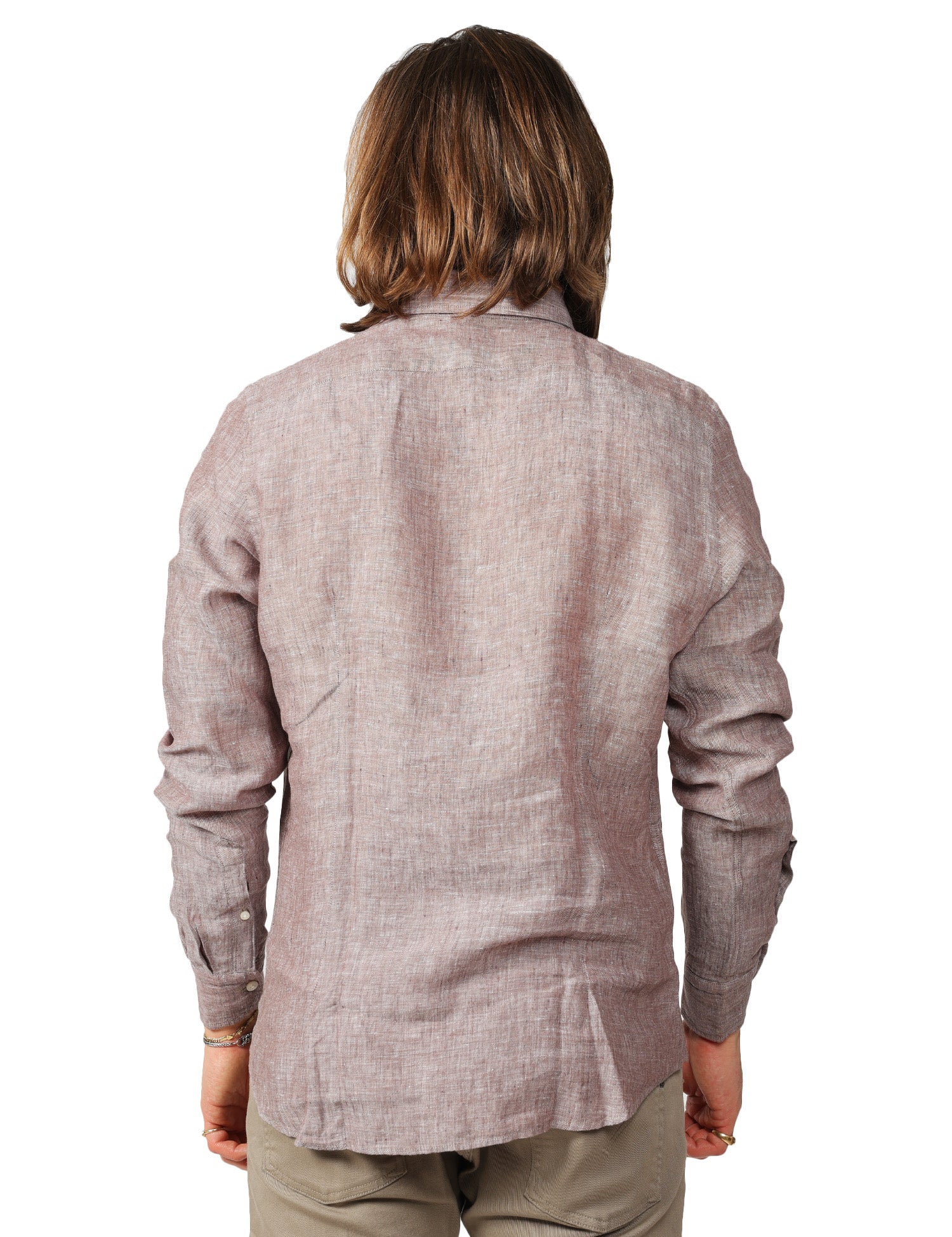 CAMICIA UOMO PORTOFIORI MORO A MANICHE LUNGHE 100% LINO