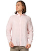 Camicia uomo portofiori rosa a righe 100% lino