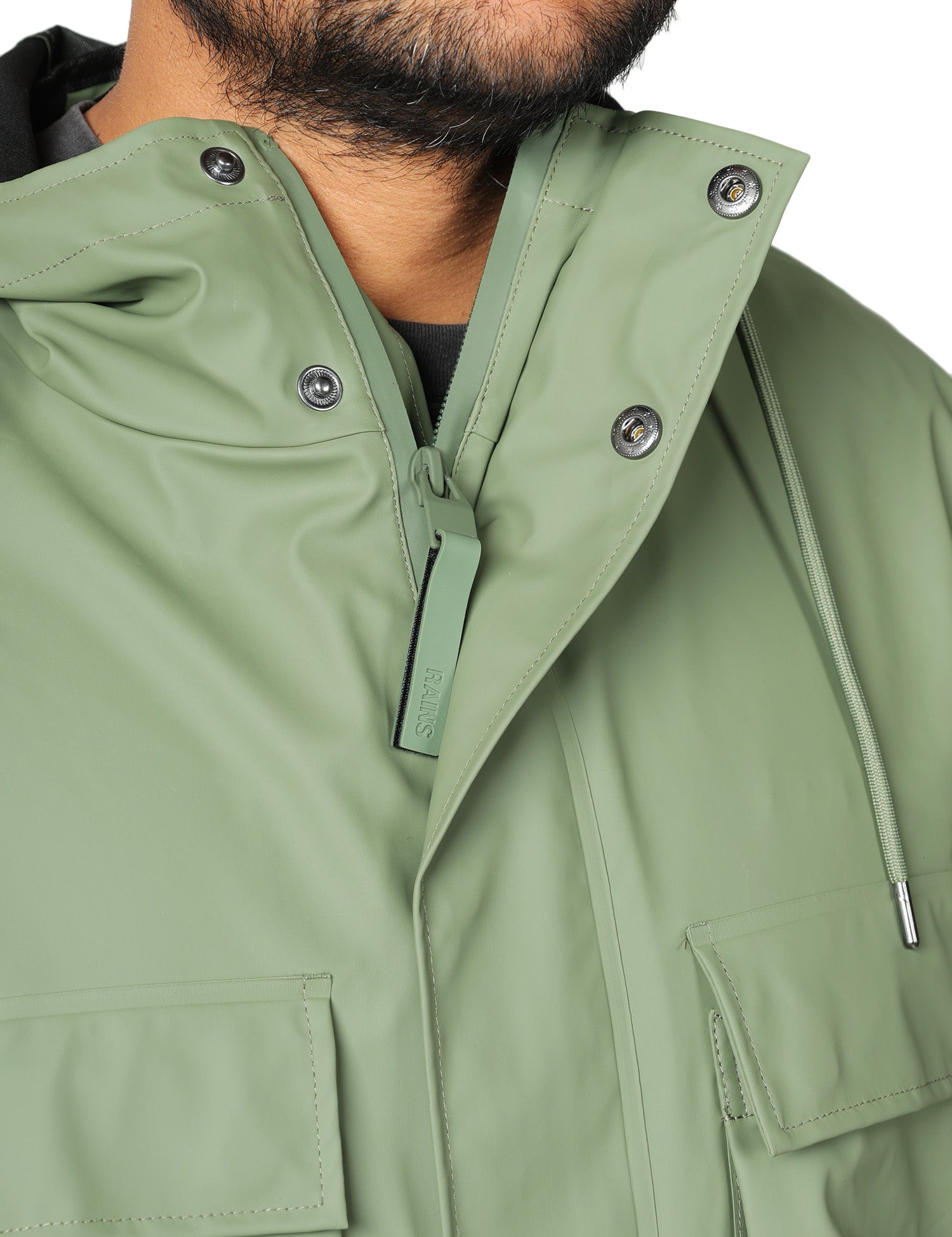 GIACCA UOMO POCKET WELL CON CAPPUCCIO E TASCHE DAVANTI IN TESSUTO PU IMPERMEABILE