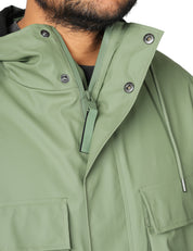 GIACCA UOMO POCKET WELL CON CAPPUCCIO E TASCHE DAVANTI IN TESSUTO PU IMPERMEABILE