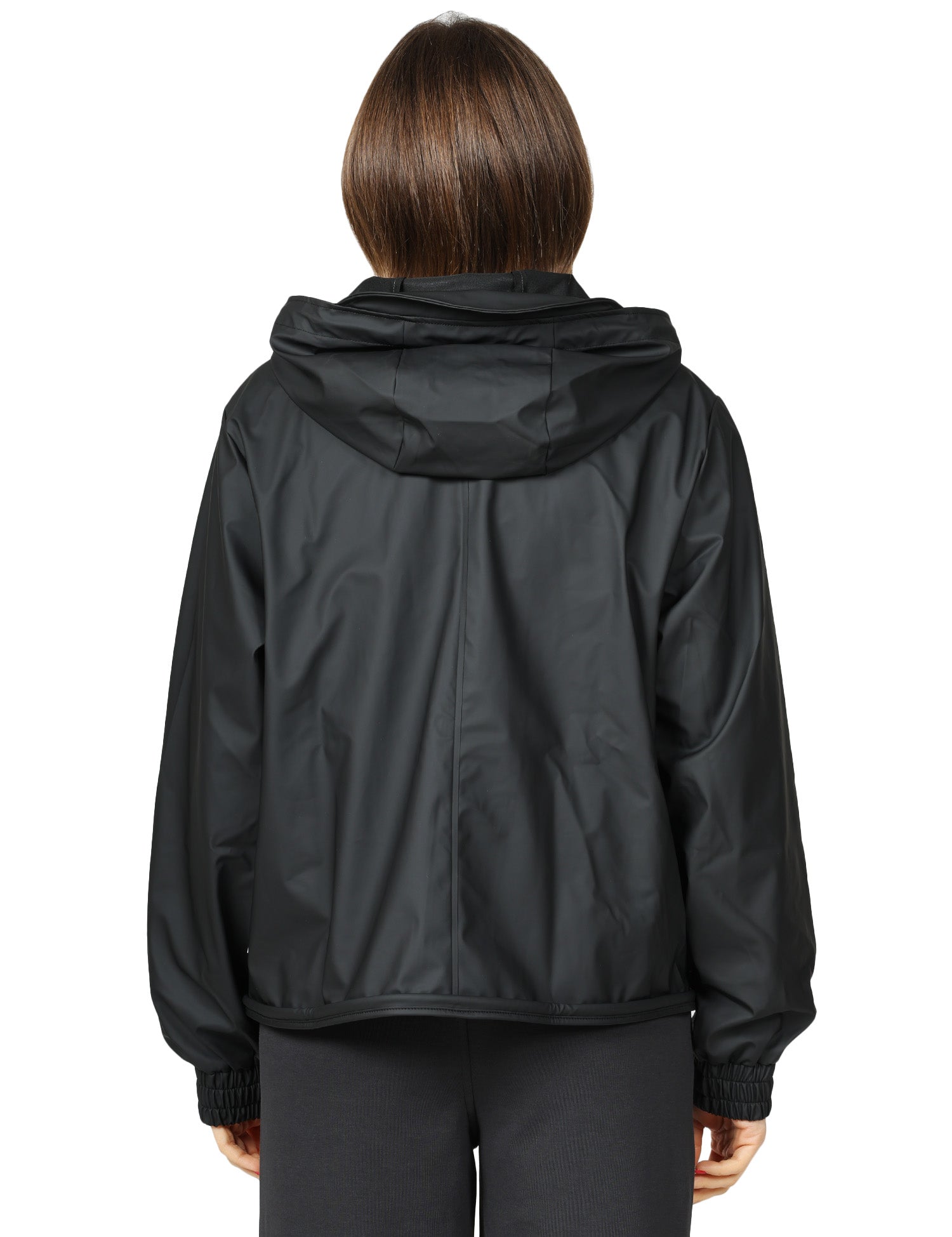 GIUBBINO DONNA RAINS STRING W NERA CROPPED IMPERMEABILE CON CAPPUCCIO