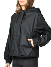 GIUBBINO DONNA RAINS STRING W NERA CROPPED IMPERMEABILE CON CAPPUCCIO