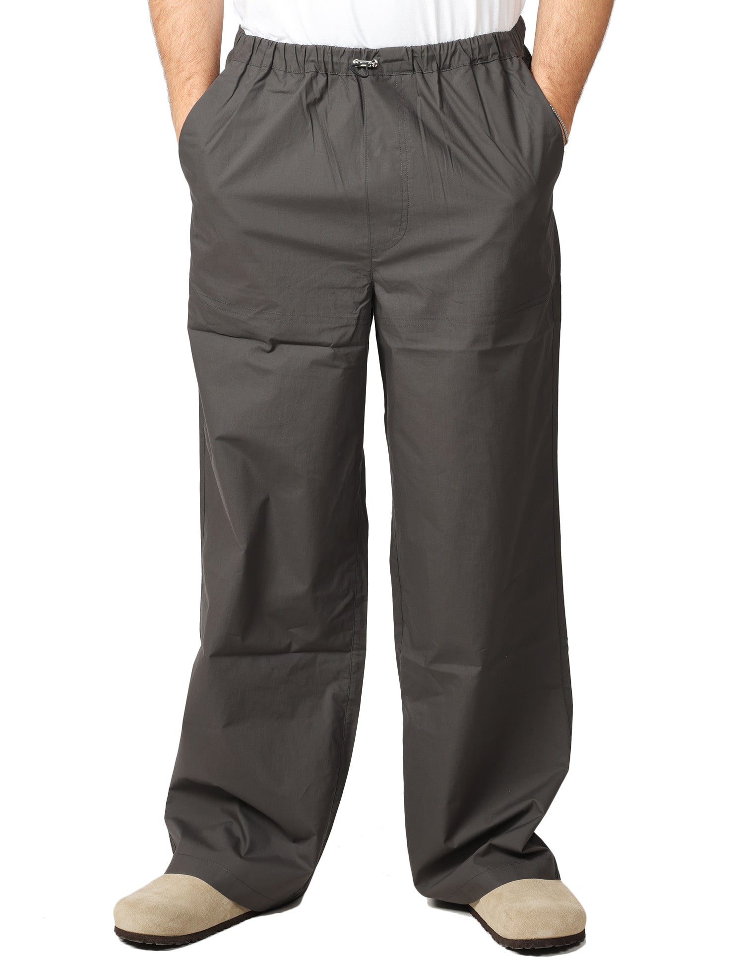 PANTALONE UOMO ROBERTO COLLINA GRIGIO CON ELASTICO IN VITA E GAMBA DRITTA