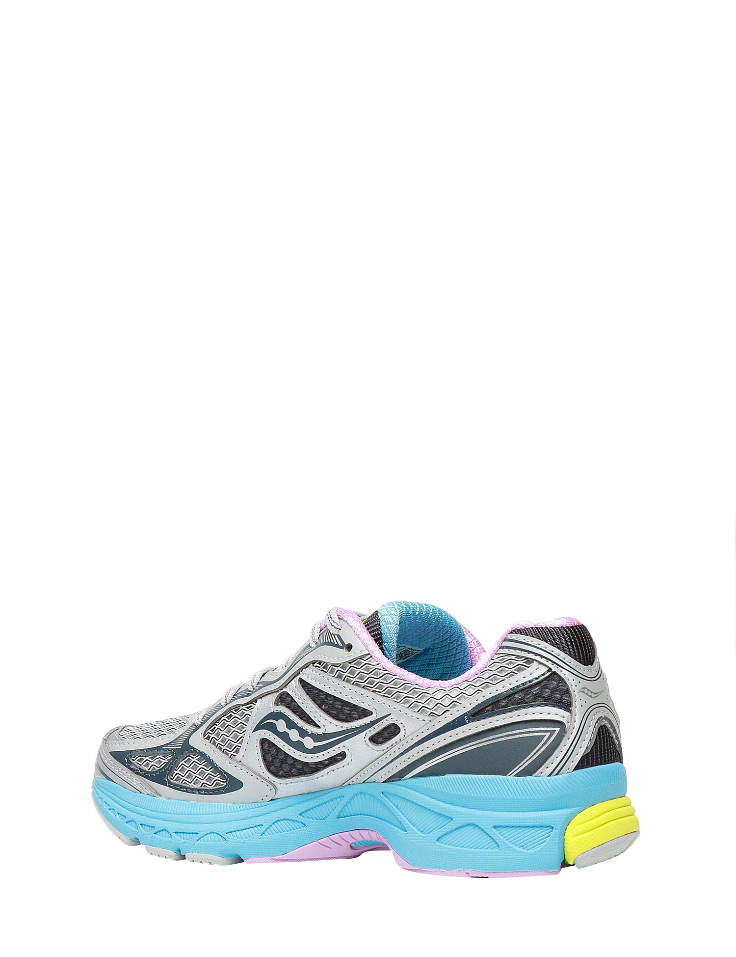 SCARPA DONNA SAUCONY PROGRID GUIDE GREY/AQUA CON INSERTI IN GOMMA E TOMAIA IN MESH TRASPIRANTE
