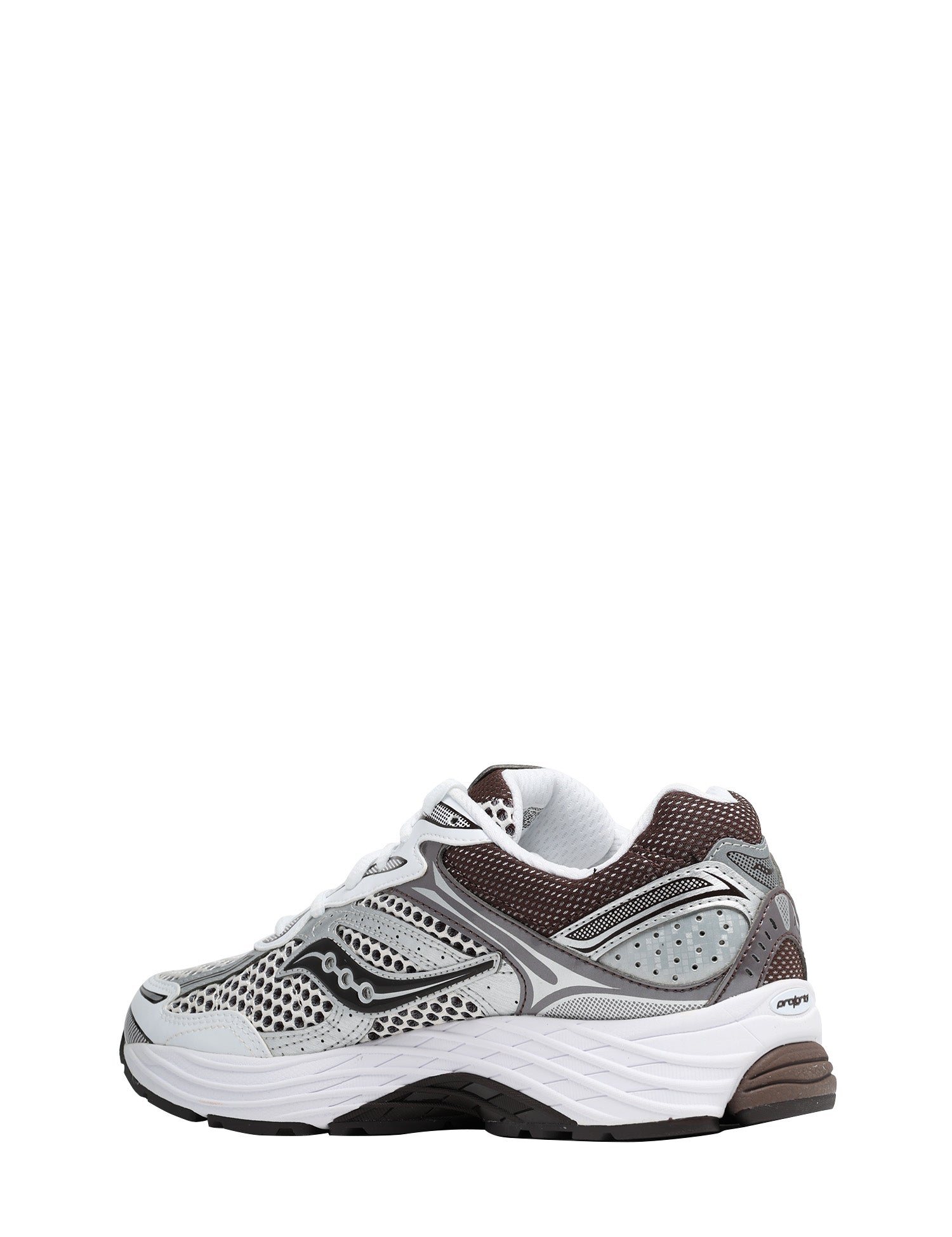 SCAROA UOMO SAUCONY PROGRID OMNI 9 WHITE/BROWN CON TOMAIA IN MESH E INSERTI IN GOMMA