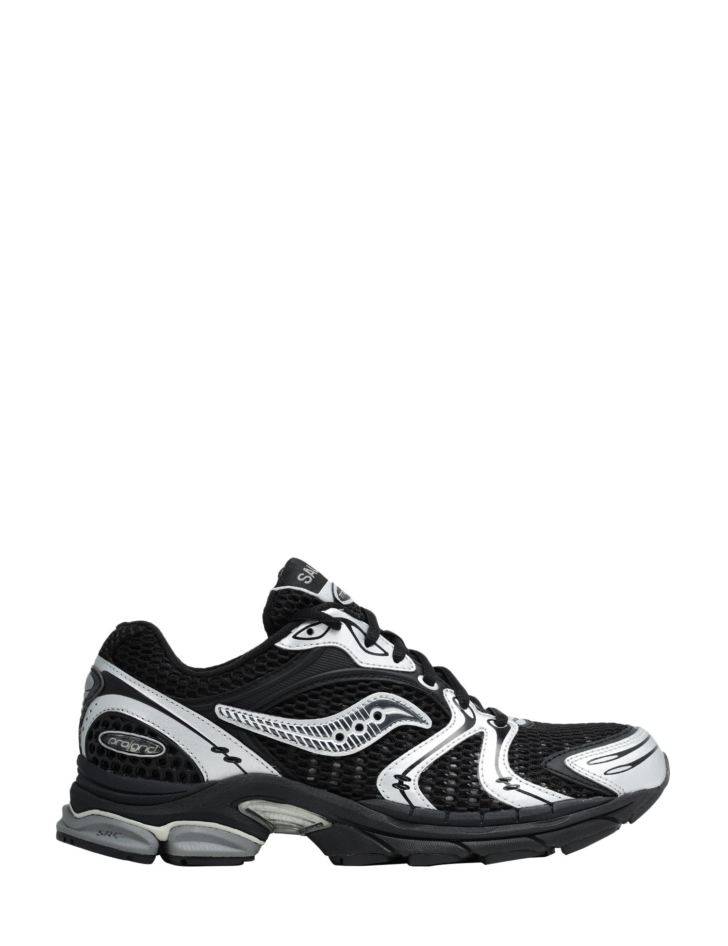 SCARPA UOMO SAUCONY PROGRID TRIUMPH 4 BLACK/SILVER CON INSERTI IN GOMMA