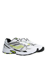 SCARPA UOMO SAUCONY RIDE MILLENNIUM WHITE/SILVER CON INSERTI GIALLO FLUO