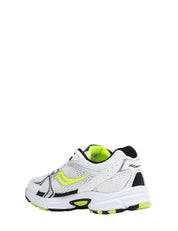 SCARPA UOMO SAUCONY RIDE MILLENNIUM WHITE/SILVER CON INSERTI GIALLO FLUO