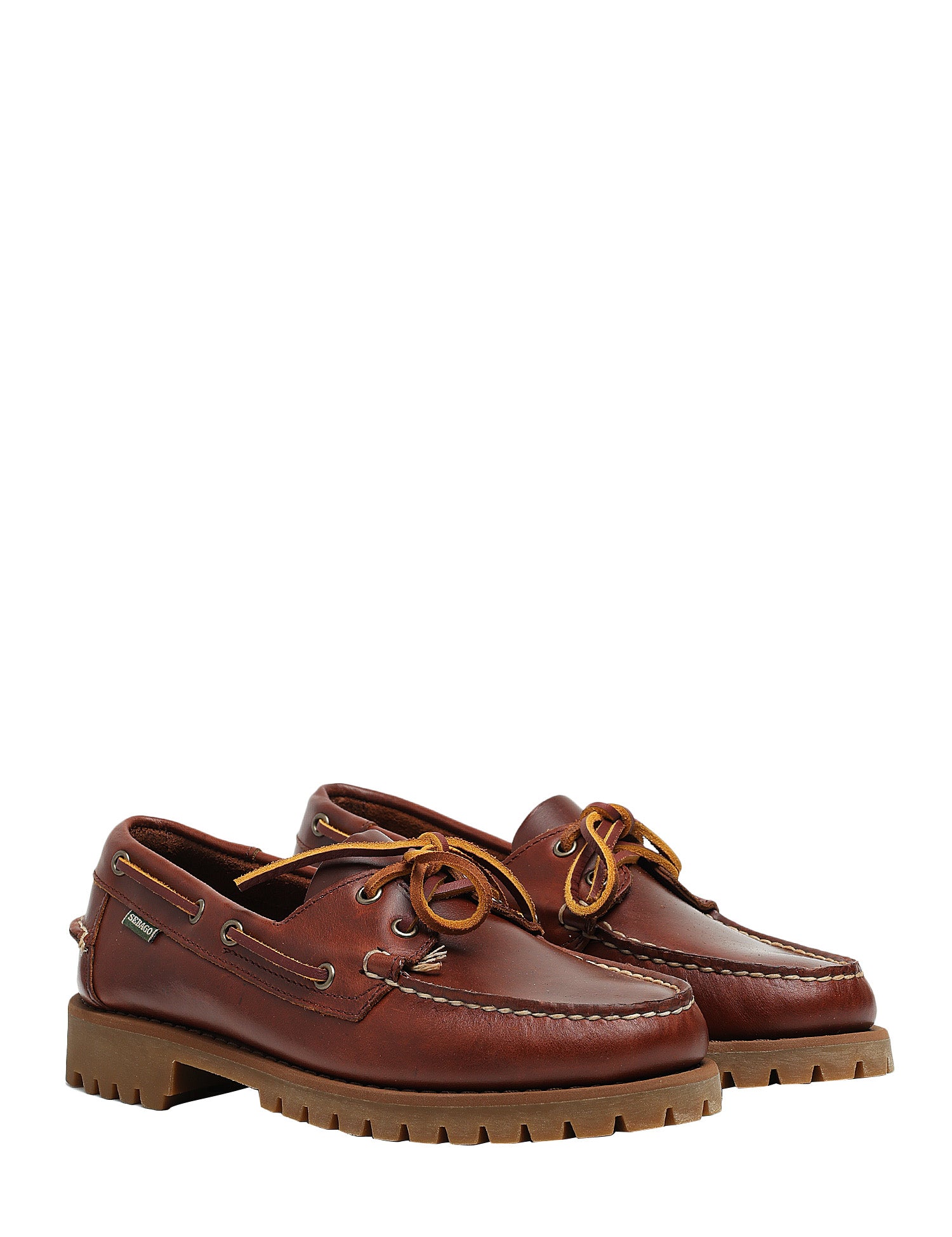 MOCASSINO UOMO SEBAGO RANGER WAXY BROWN IN PELLE CON SISTEMA DI ALLACCIATURA A 360° E SUOLA IN GOMMA