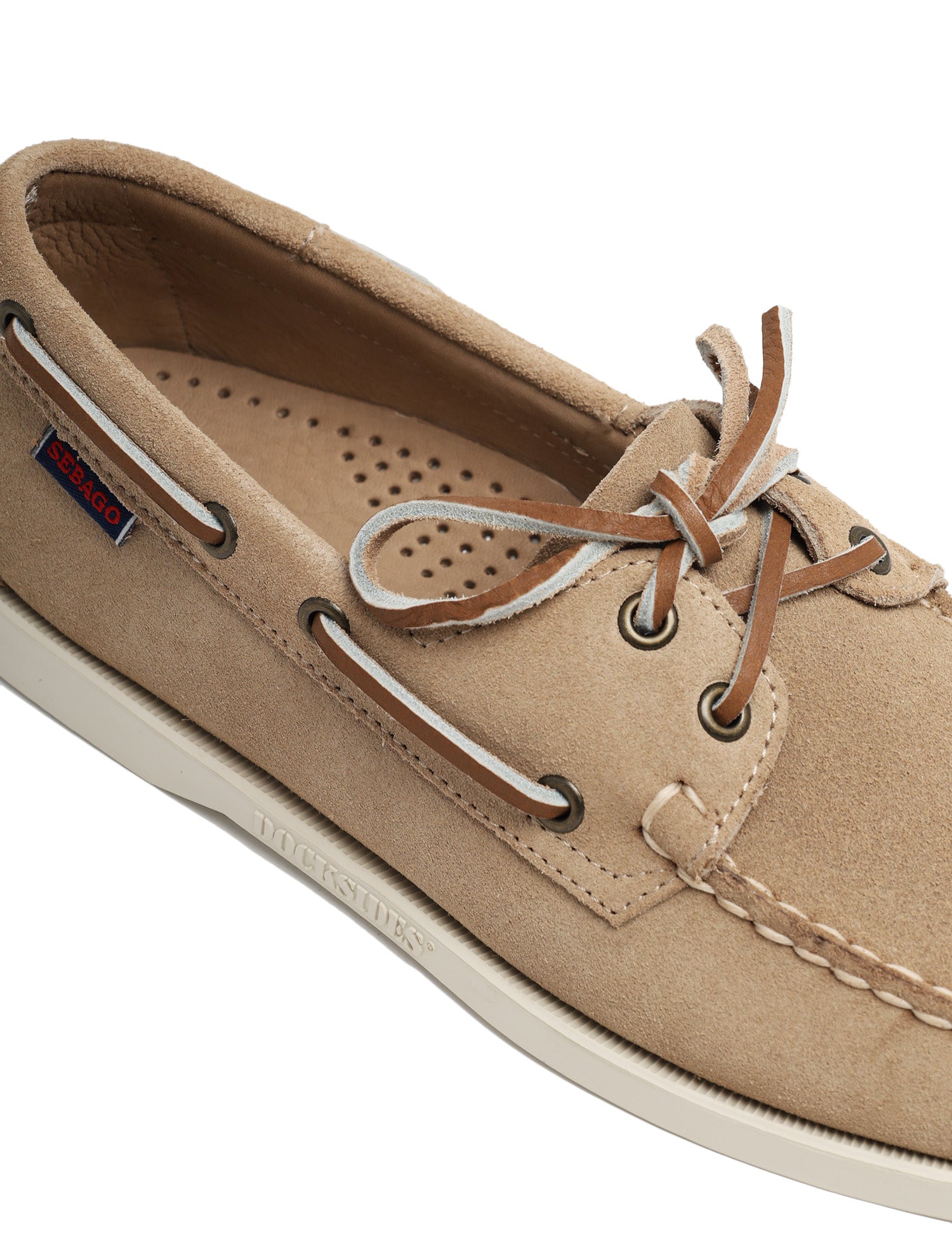 MOCASSINO UOMO SEBAGO PORTLAND FLASH OUT TAUPE IN PELLE SCAMOSCIATA CON SUOLA IN GOMMA