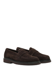 MOCASSINO UOMO SEBAGO BRYAN MARRONE IN PELLE SCAMOSCIATA E SUOLA IN GOMMA
