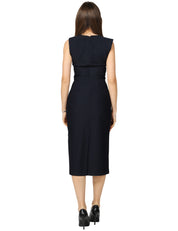 ABITO TUBINO DONNA SEVENTY BLU SMANICATO IN TESSUTO TECNICO BISTRETCH NIDO D'APE