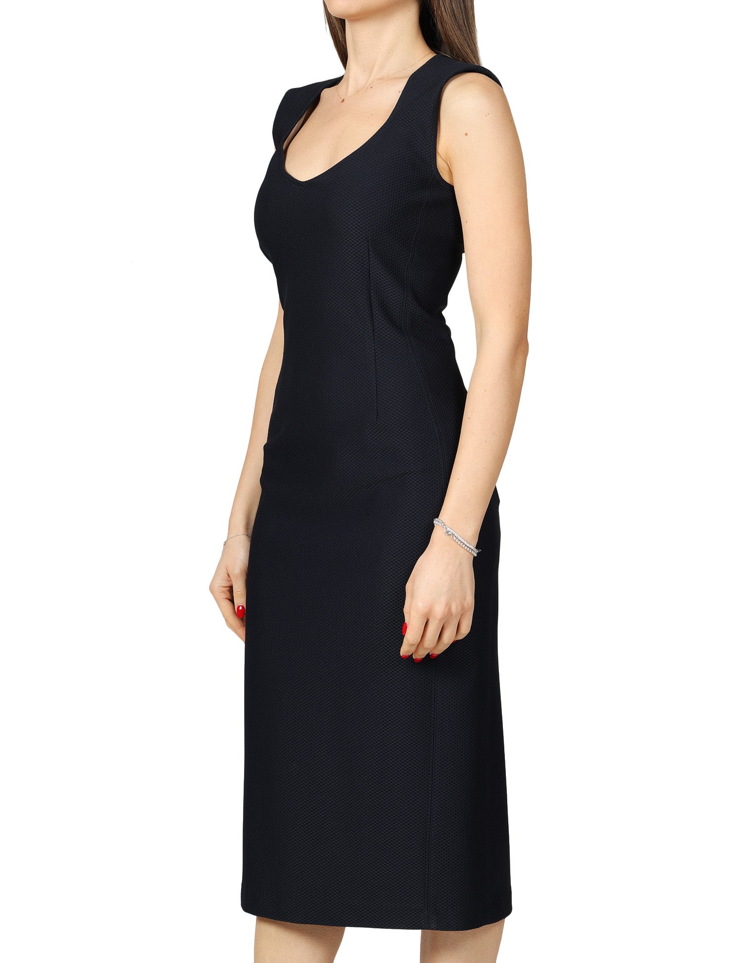 ABITO TUBINO DONNA SEVENTY BLU SMANICATO IN TESSUTO TECNICO BISTRETCH NIDO D'APE