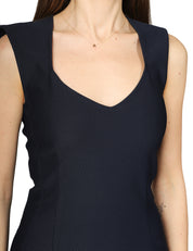 ABITO TUBINO DONNA SEVENTY BLU SMANICATO IN TESSUTO TECNICO BISTRETCH NIDO D'APE