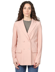 GIACCA DONNA SEVENTY ROSA DOPPIOPETTO IN RETE TECNICA BISTRETCH CON BOTTONI IN TONO