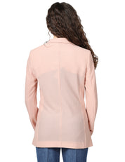 GIACCA DONNA SEVENTY ROSA DOPPIOPETTO IN RETE TECNICA BISTRETCH CON BOTTONI IN TONO