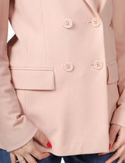 GIACCA DONNA SEVENTY ROSA DOPPIOPETTO IN RETE TECNICA BISTRETCH CON BOTTONI IN TONO