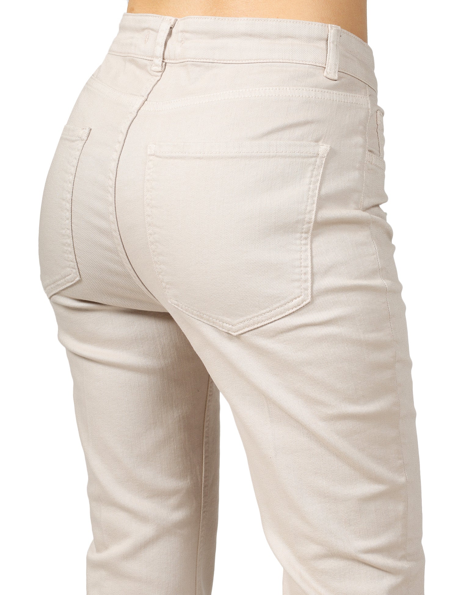 PANTALONE DONNA SEVENTY BEIGE A GAMBA DRITTA IN BULL COTONE STRETCH