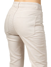 PANTALONE DONNA SEVENTY BEIGE A GAMBA DRITTA IN BULL COTONE STRETCH