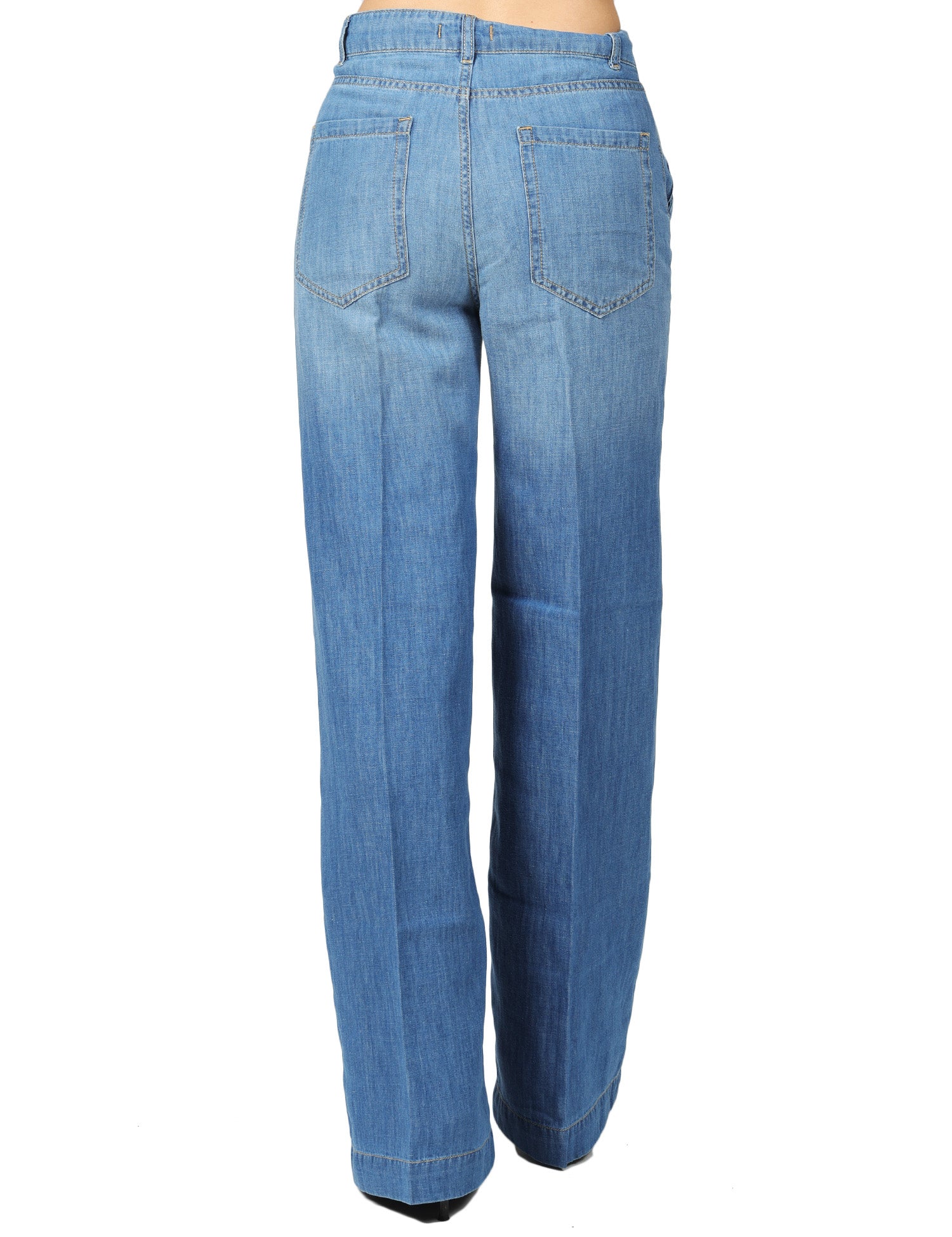 JEANS DONNA SEVENTY LAVAGGIO MEDIO CON GAMBA DRITTA IN DENIM LEGGERO MISTO SETA
