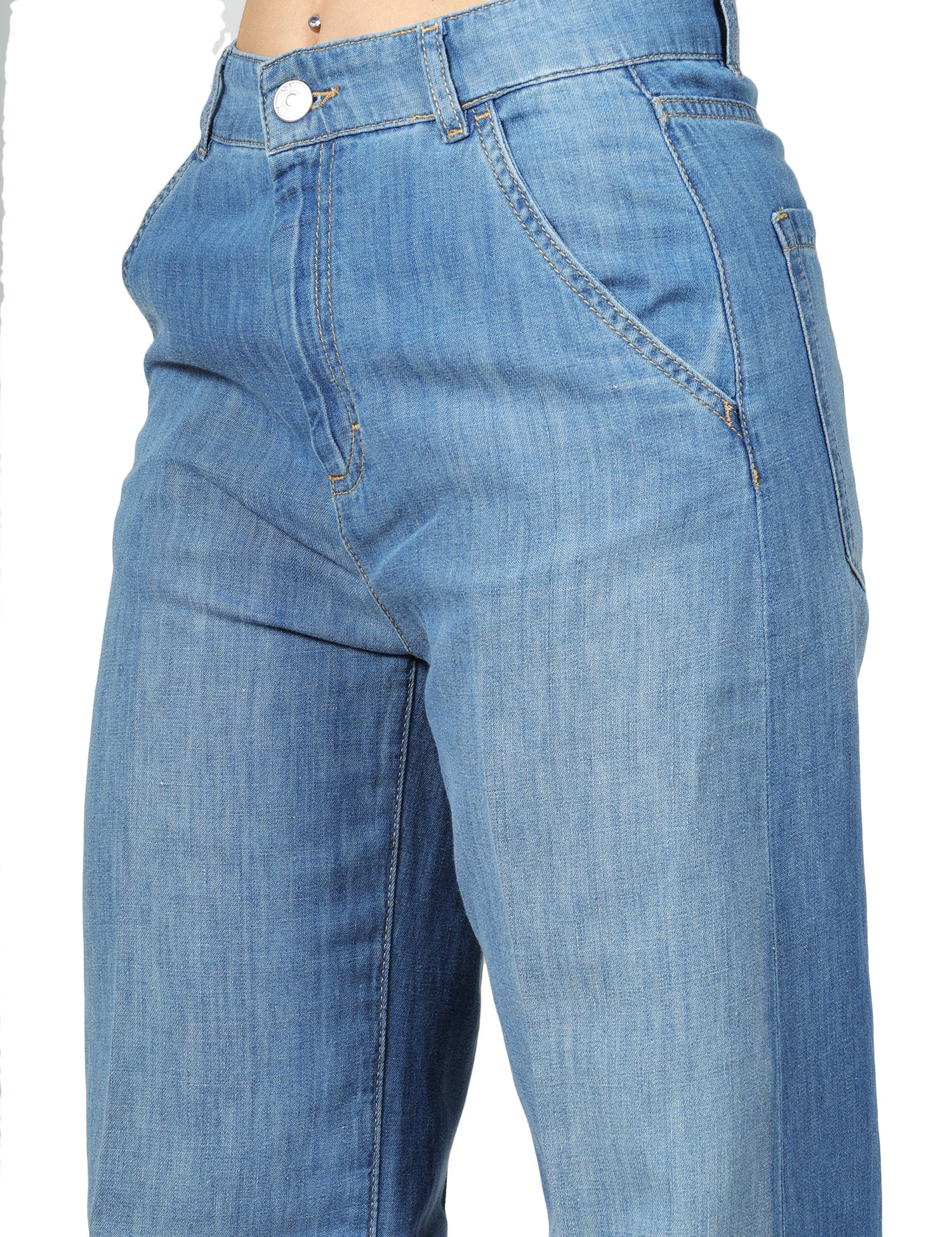 JEANS DONNA SEVENTY LAVAGGIO MEDIO CON GAMBA DRITTA IN DENIM LEGGERO MISTO SETA