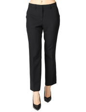 PANTALONE DONNA SEVENTY NERO IN TESSUTO TECNICO BISTRETCH CARROT FIT ALLA CAVIGLIA
