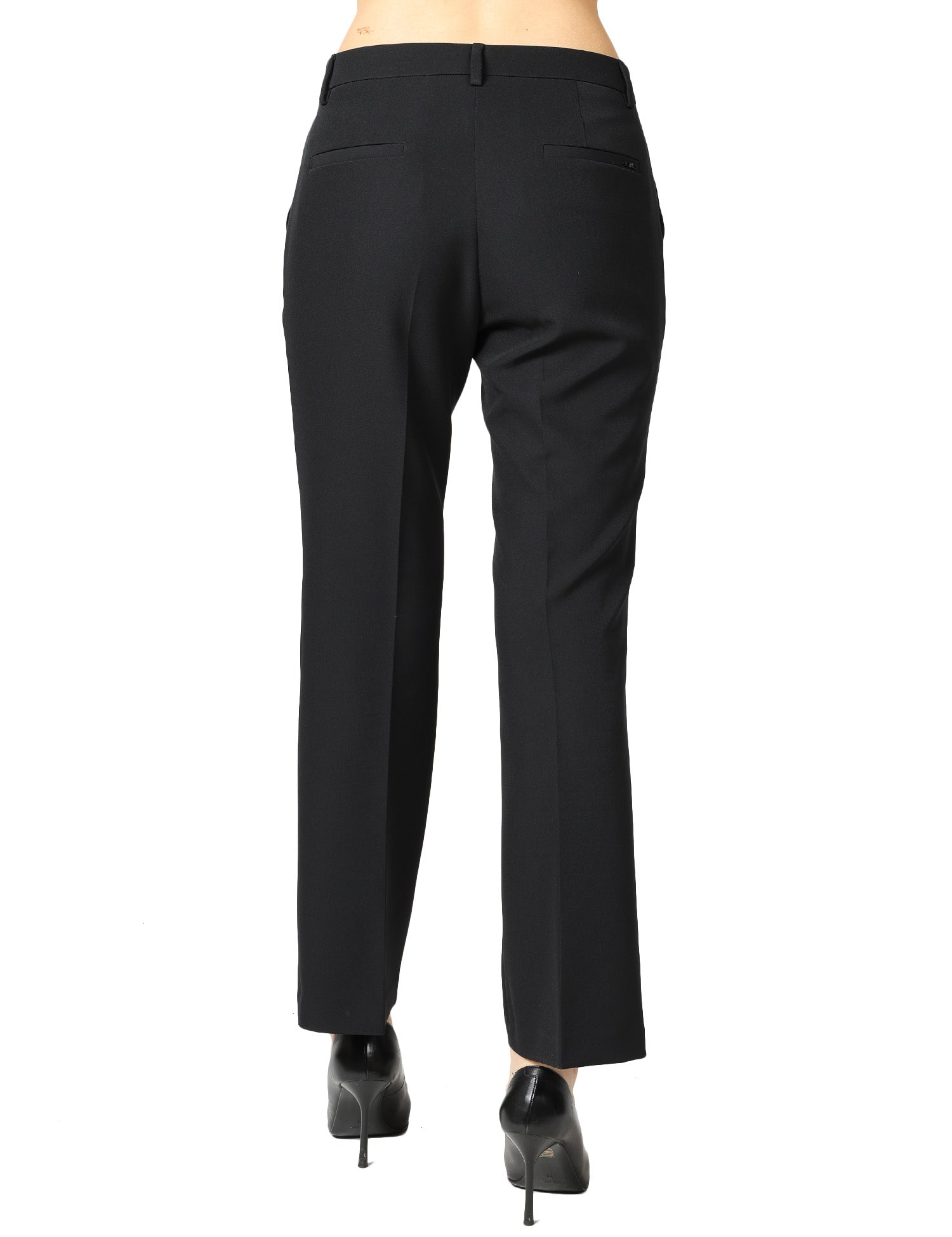 PANTALONE DONNA SEVENTY NERO IN TESSUTO TECNICO BISTRETCH CARROT FIT ALLA CAVIGLIA
