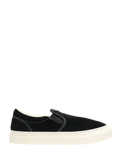 SCARPA UOMO S.W.C. LISTER BLACK SLIP ON IN SUEDE CON SUOLA IN GOMMA
